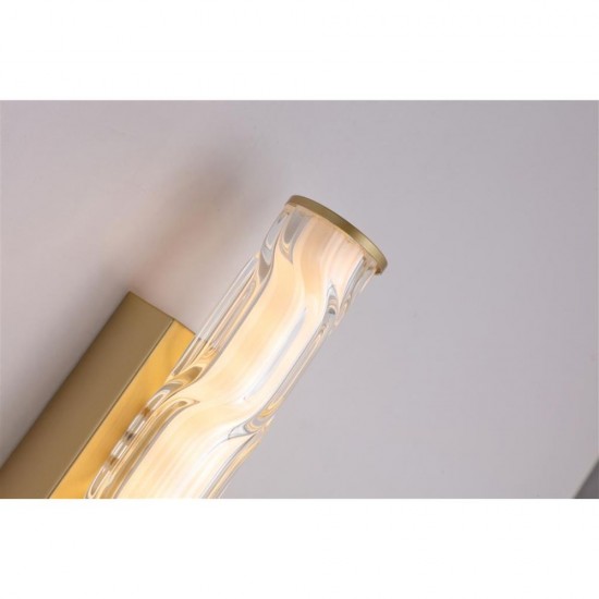 79234-006 Matt Gold LED Wall Lamp with Decorative Glass