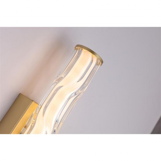 79236-006 Matt Gold LED Wall Lamp with Decorative Glass