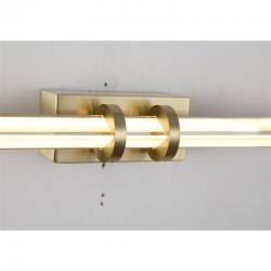75468-006 Satin Brass LED Wall Lamp with Clear Glass IP44