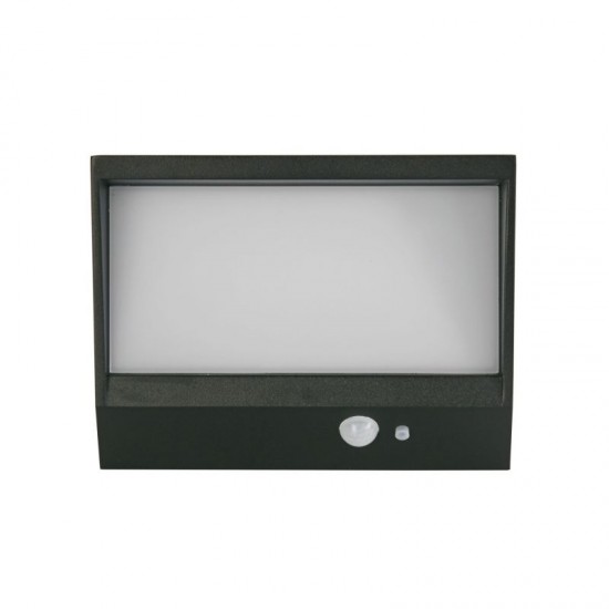 72060-006 Black LED Solar Wall Lamp with Sensor
