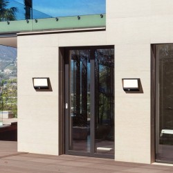 72060-006 Black LED Solar Wall Lamp with Sensor