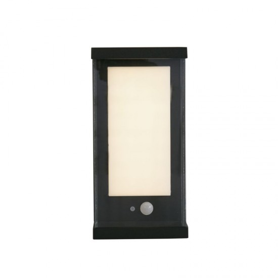 72061-006 Black LED Solar Wall Lamp with Sensor