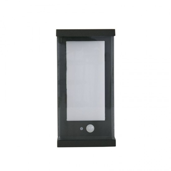 72061-006 Black LED Solar Wall Lamp with Sensor