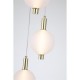 79241-006 Satin Brass 5 Light LED Cluster Pendant with White Ribbed Glass
