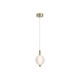 79243-006 Satin Brass LED Pendant with White Ribbed Glass