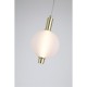 79243-006 Satin Brass LED Pendant with White Ribbed Glass