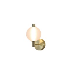 79244-006 Satin Brass LED Wall Lamp with White Ribbed Glass