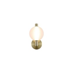 79244-006 Satin Brass LED Wall Lamp with White Ribbed Glass