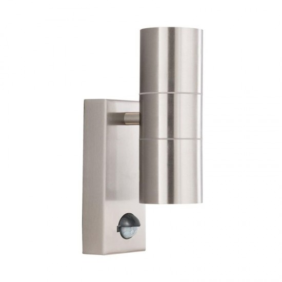 61980-006 Stainless Steel 2 Light PIR Wall Lamp