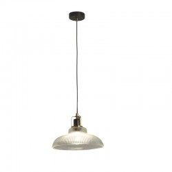54898-006 Black & Brass Pendant with Ribbed Glass 54898-006 Black & Brass Pendant with Ribbed Glass