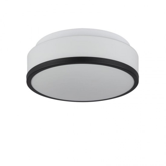32834-006 Bathroom Black Ceiling Lamp with Opal Glass Ø 29 cm