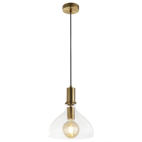 71944-006 Brass Pendant with Clear Glass