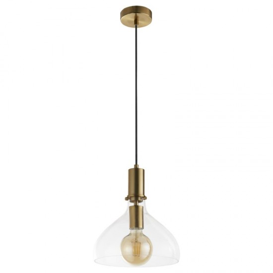 71944-006 Brass Pendant with Clear Glass