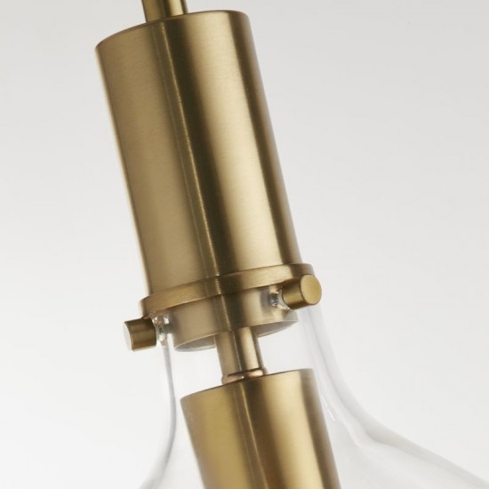 71944-006 Brass Pendant with Clear Glass