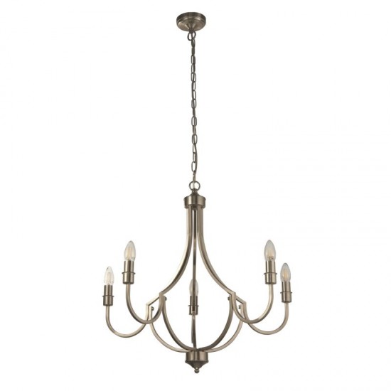 72153-006 Satin Silver 5 Light Centre Fitting 72153-006 Satin Silver 5 Light Centre Fitting