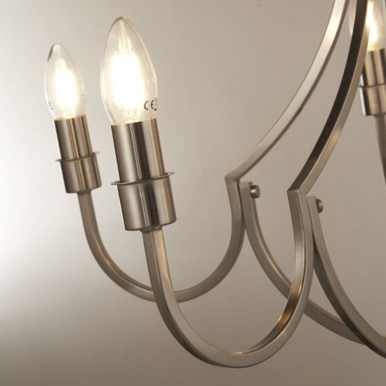 72153-006 Satin Silver 5 Light Centre Fitting 72153-006 Satin Silver 5 Light Centre Fitting