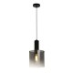 72181-006 Matt Black Pendant with Smoked Ombre Glass