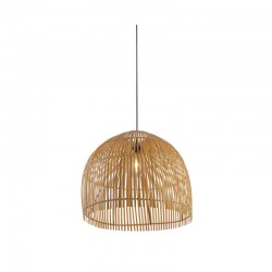 64646-006 Black Pendant with Natural Bamboo Shade