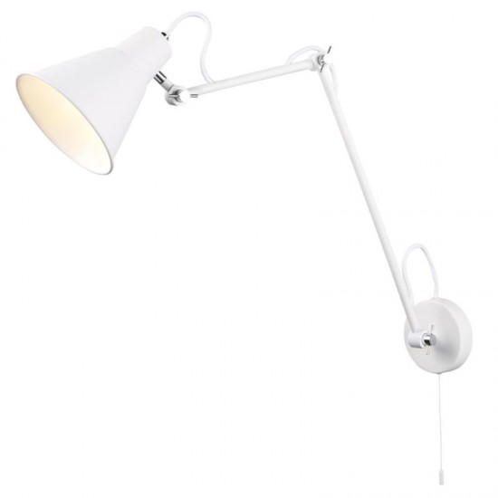 21218-006 White & Chrome Swing Wall Lamp