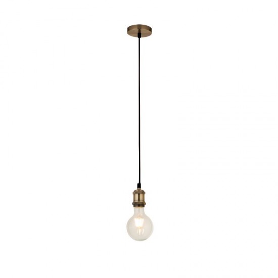 61956-006 - Free LED Big Globe Bulb Included |Antique Brass Suspension E27 - 300 cm