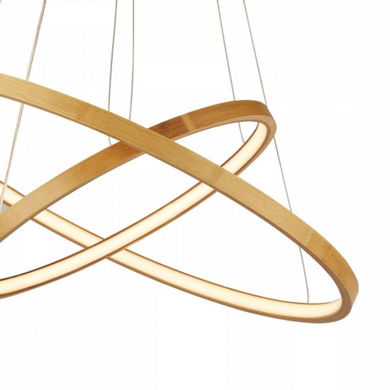 78967-006 Gold LED Pendant with Natural Bamboo