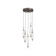 79246-006 Latte 8 Light LED Cluster Pendant with Clear Bubble Glass