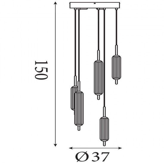 79246-006 Latte 8 Light LED Cluster Pendant with Clear Bubble Glass