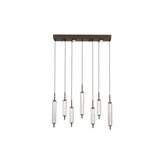 79247-006 Latte 11 Light LED over Island Fitting with Clear Bubble Glass