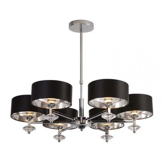59614-006 Black & Polished Chrome 6 Light Centre Fitting 59614-006 Black & Polished Chrome 6 Light Centre Fitting