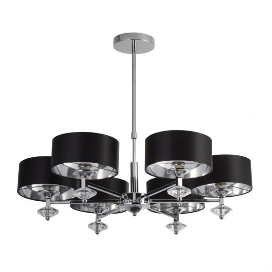 59614-006 Black & Polished Chrome 6 Light Centre Fitting 59614-006 Black & Polished Chrome 6 Light Centre Fitting