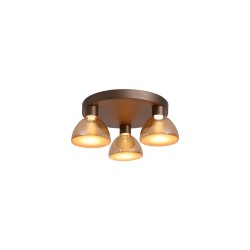 79255-006 Latte 3 Light LED Semi Flush with Amber Glass