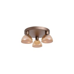 79255-006 Latte 3 Light LED Semi Flush with Amber Glass