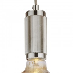 72090-006 Knurled Satin Silver Suspension E27