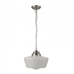 55201-006 Satin Silver Pendant with White Opal Glass 55201-006 Satin Silver Pendant with White Opal Glass