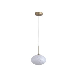 79263-006 Matt Gold LED Pendant with White Confetti Glass