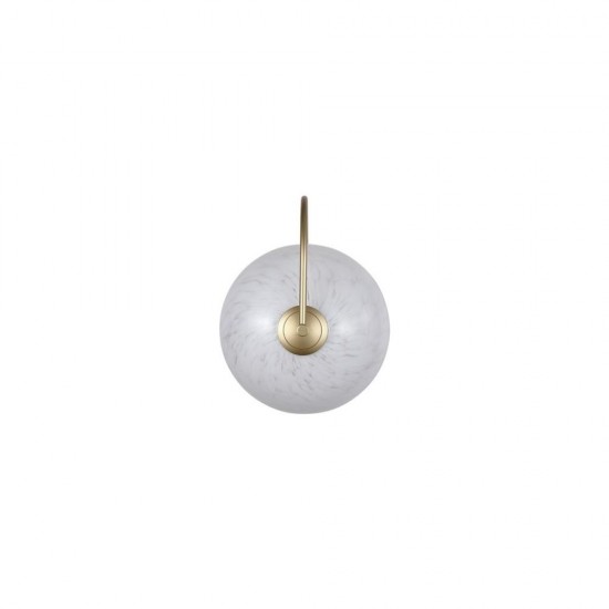 79264-006 Matt Gold LED Wall Lamp with White Confetti Glass