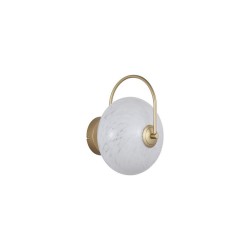 79264-006 Matt Gold LED Wall Lamp with White Confetti Glass
