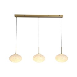 79265-006 Matt Gold 3 Light LED over Island Fitting with White Confetti Glass
