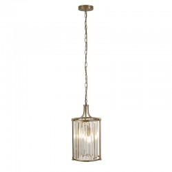 9489-006 Antique Brass 2 Light Pendant with Crystal