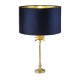 72109-006 Satin Brass Table Lamp with Navy Velvet Shade