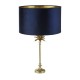 72109-006 Satin Brass Table Lamp with Navy Velvet Shade
