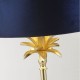 72109-006 Satin Brass Table Lamp with Navy Velvet Shade