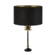 72117-006 Black & Antique Brass Table Lamp with Black Velvet Shade