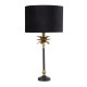 72117-006 Black & Antique Brass Table Lamp with Black Velvet Shade
