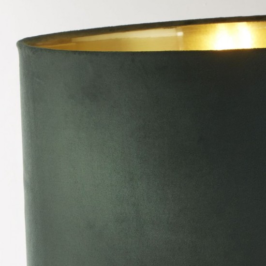 72124-006 Antique Brass Table Lamp with Green Velvet Shade