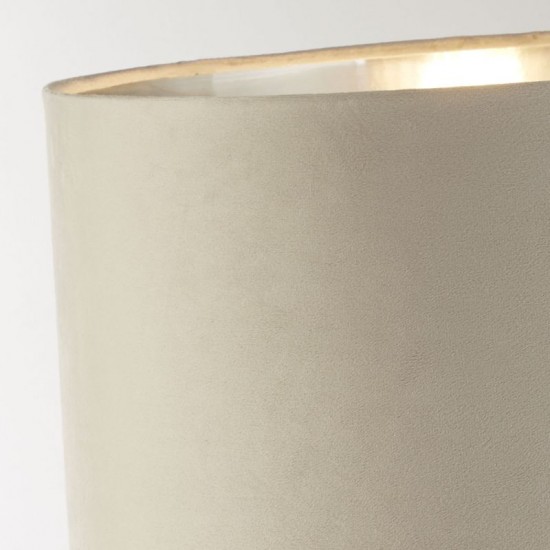 72127-006 Chrome Table Lamp with Taupe Velvet Shade