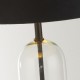 72132-006 Black & Clear Glass Table Lamp with Black Velvet Shade