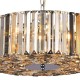 64659-006 Chrome 5 Light Pendant with Clear, Smoky, Amber Crystal