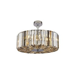 64659-006 Chrome 5 Light Pendant with Clear, Smoky, Amber Crystal