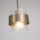 83459-006 Antique Brass Pendant with Clear Ribbed Glass